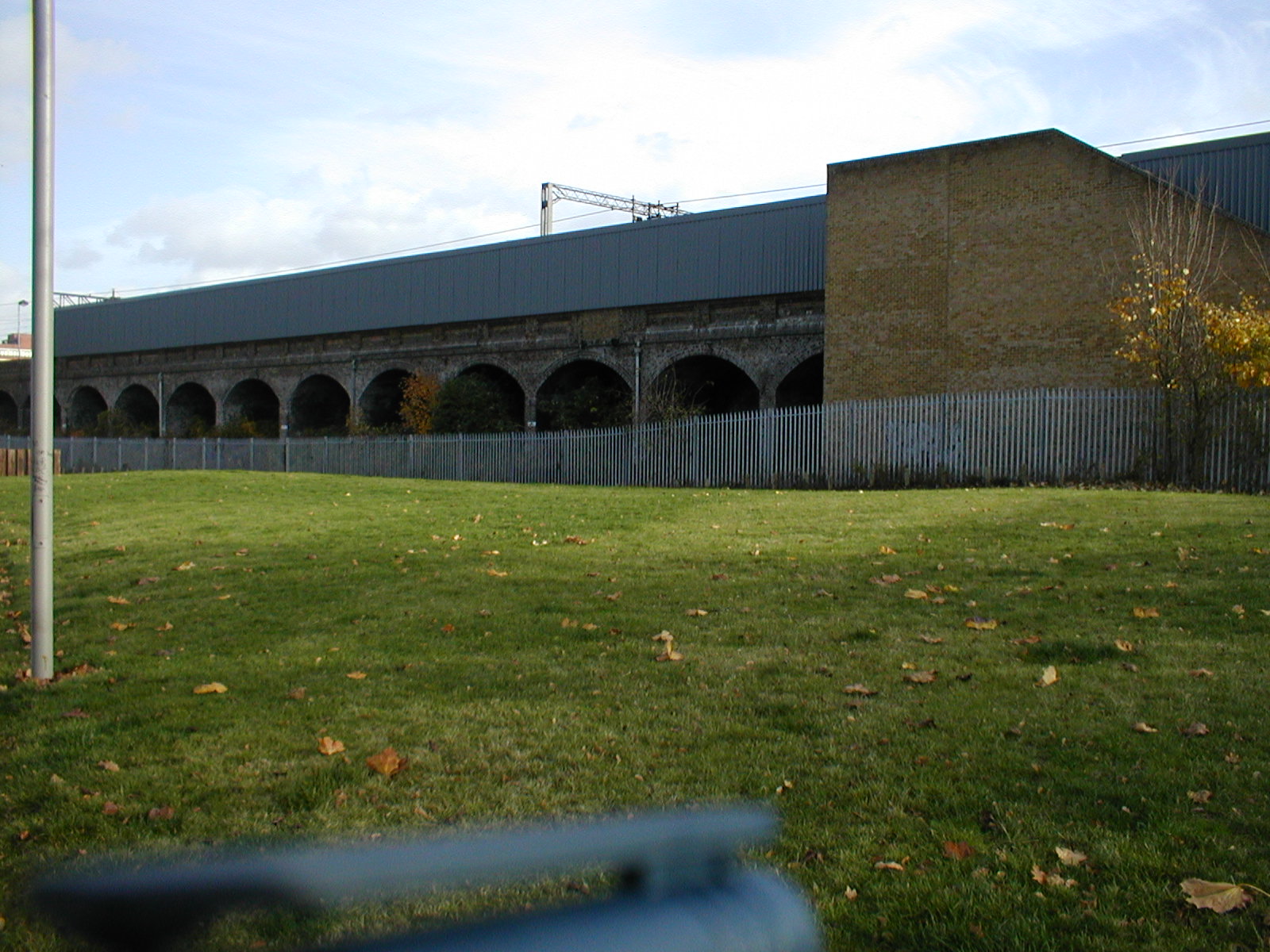 Grassy area now occupied by playground and outdoor gym, November 2003